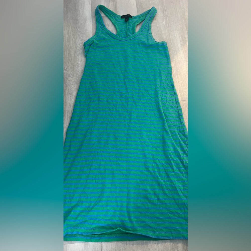 J. Crew women’s/Juniors Green and Blue Striped Maxi Tank Dress sz XXX